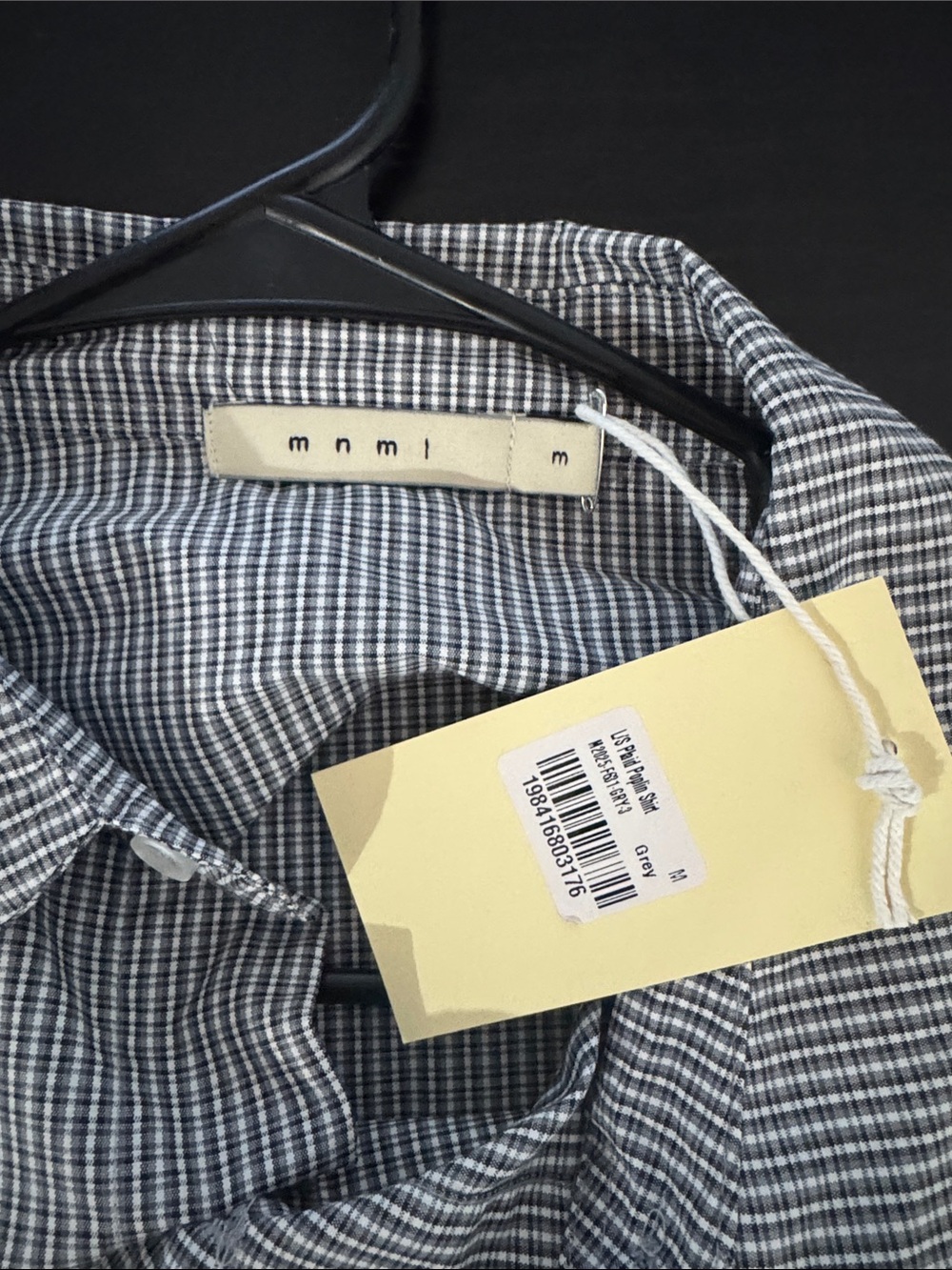 MNML Long Sleeve Plaid Poplin Shirt size Medium - Picture 3 of 5